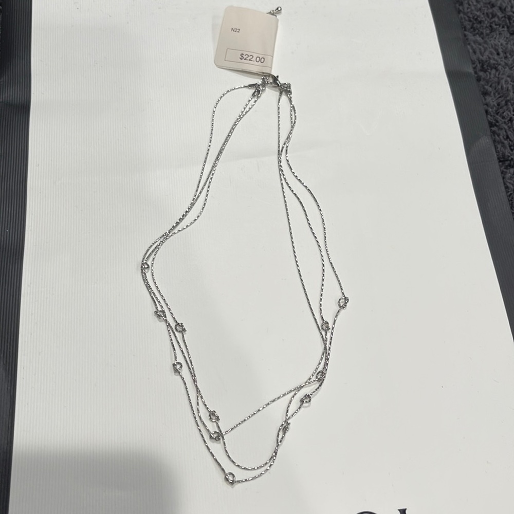 Silver knot layered necklace NWT